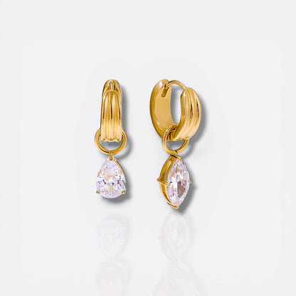 cz teardrop hoops