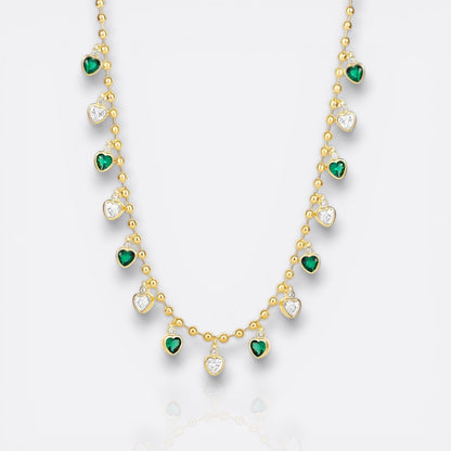 green hearts necklace