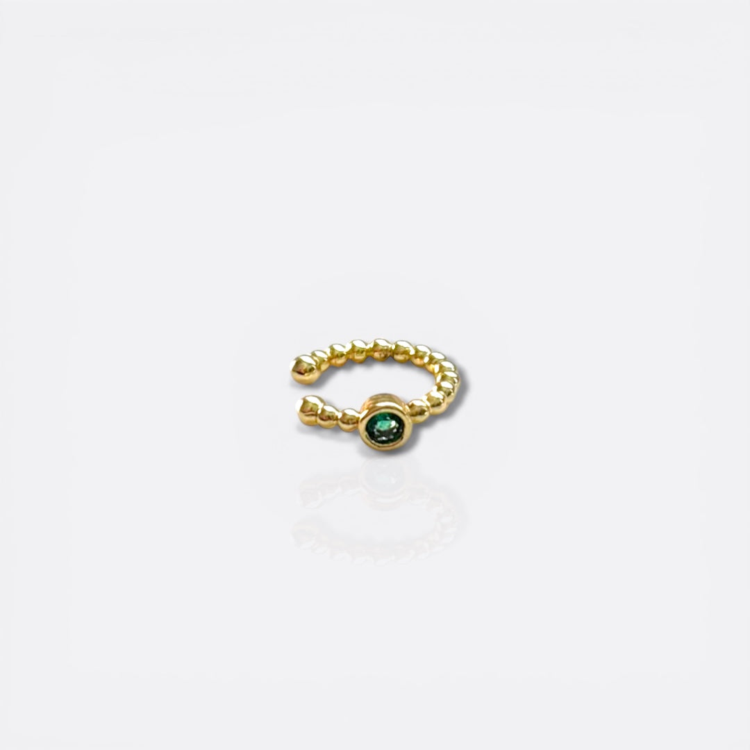 green cz earcuff
