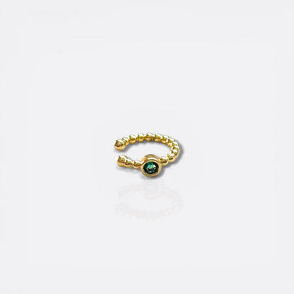 green cz earcuff