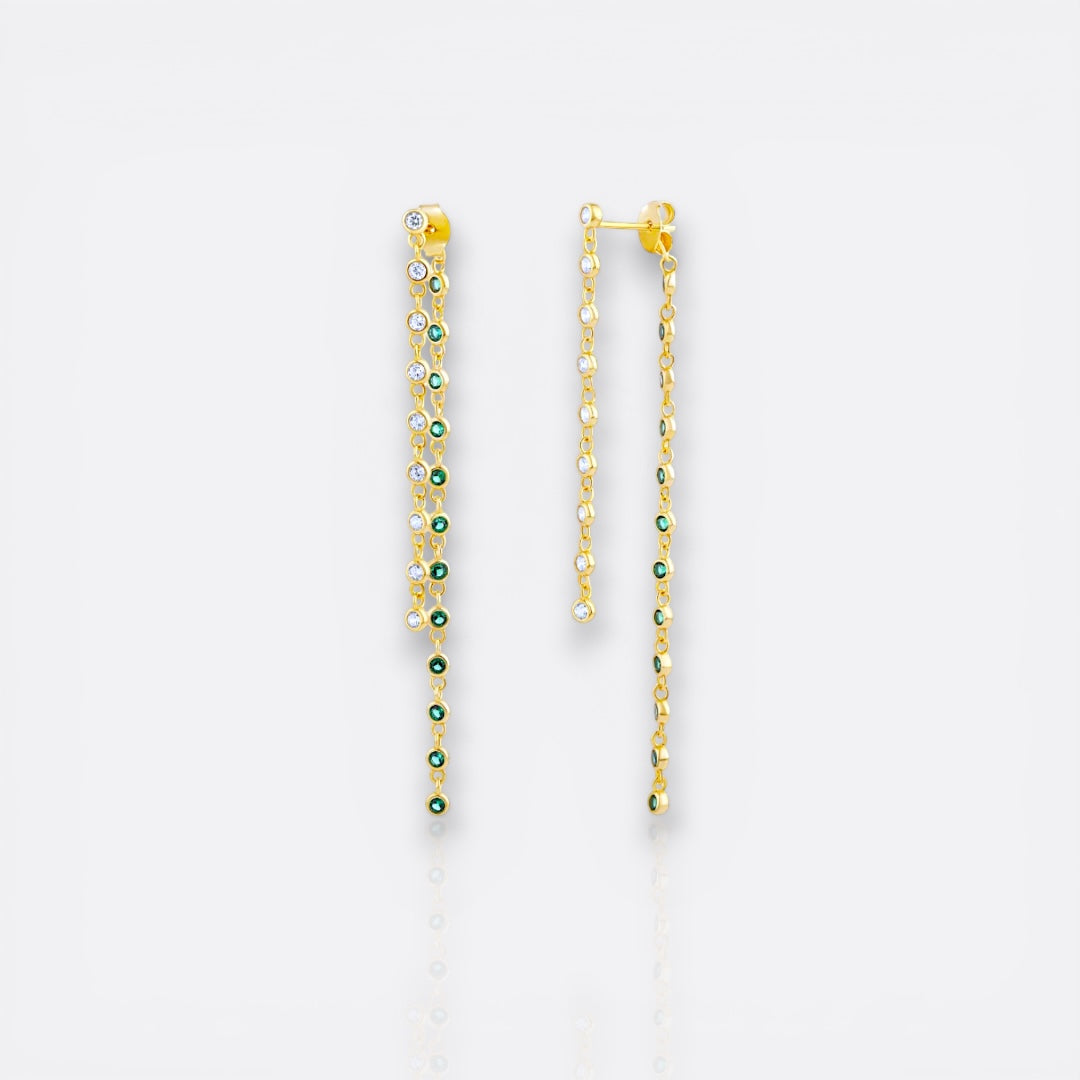 green & white dangles