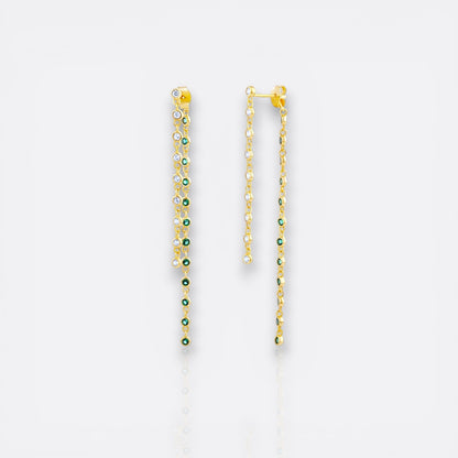 green & white dangles