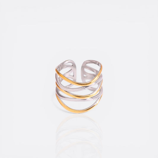 two tone swirl ring