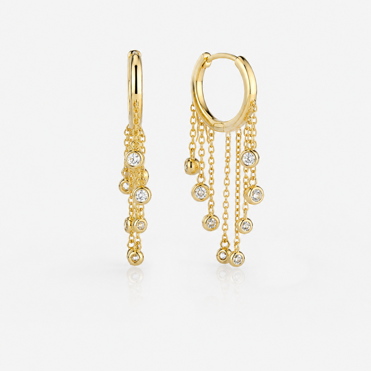 cz dangles hoops