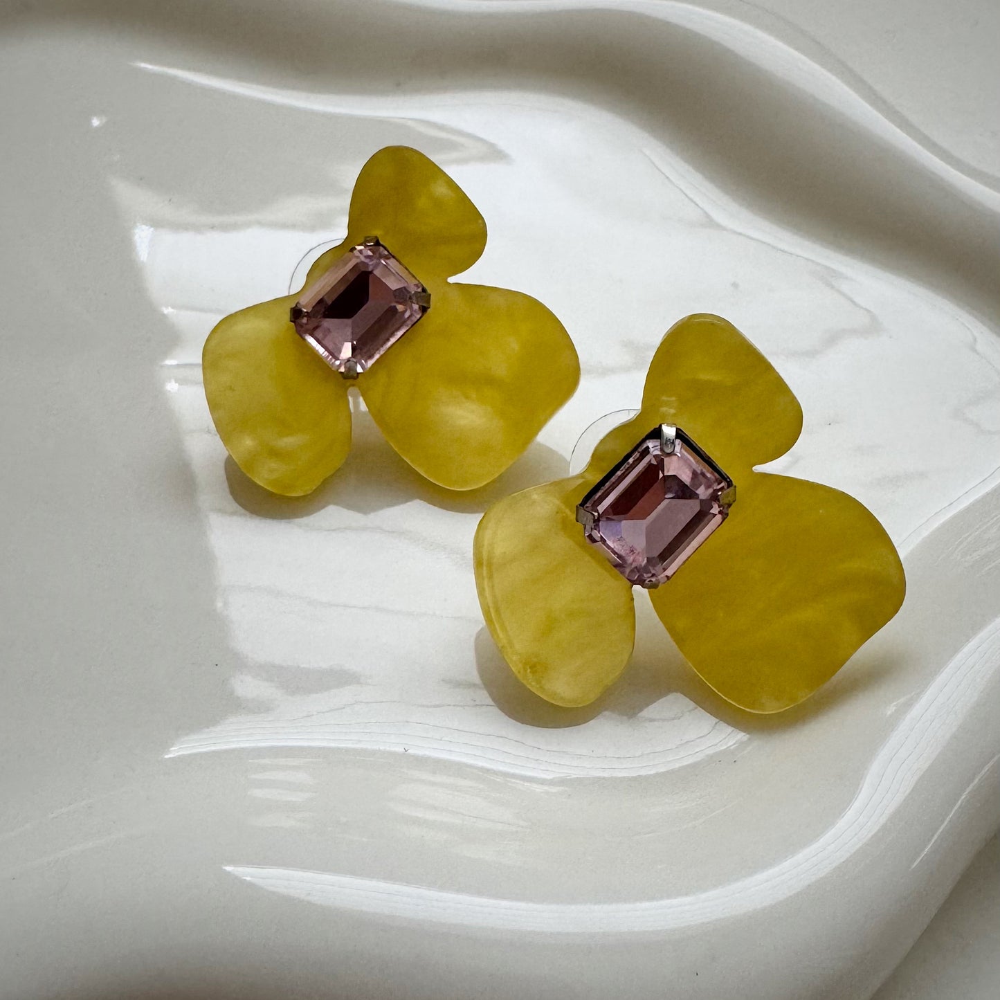 yellow flower studs
