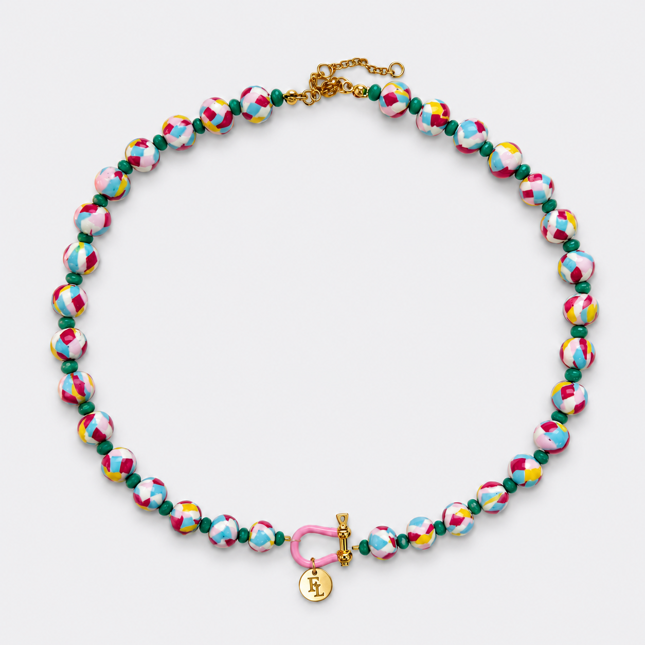 teal beads necklace