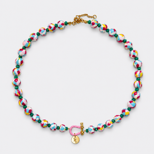 teal beads necklace