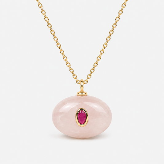 pink quartz chain