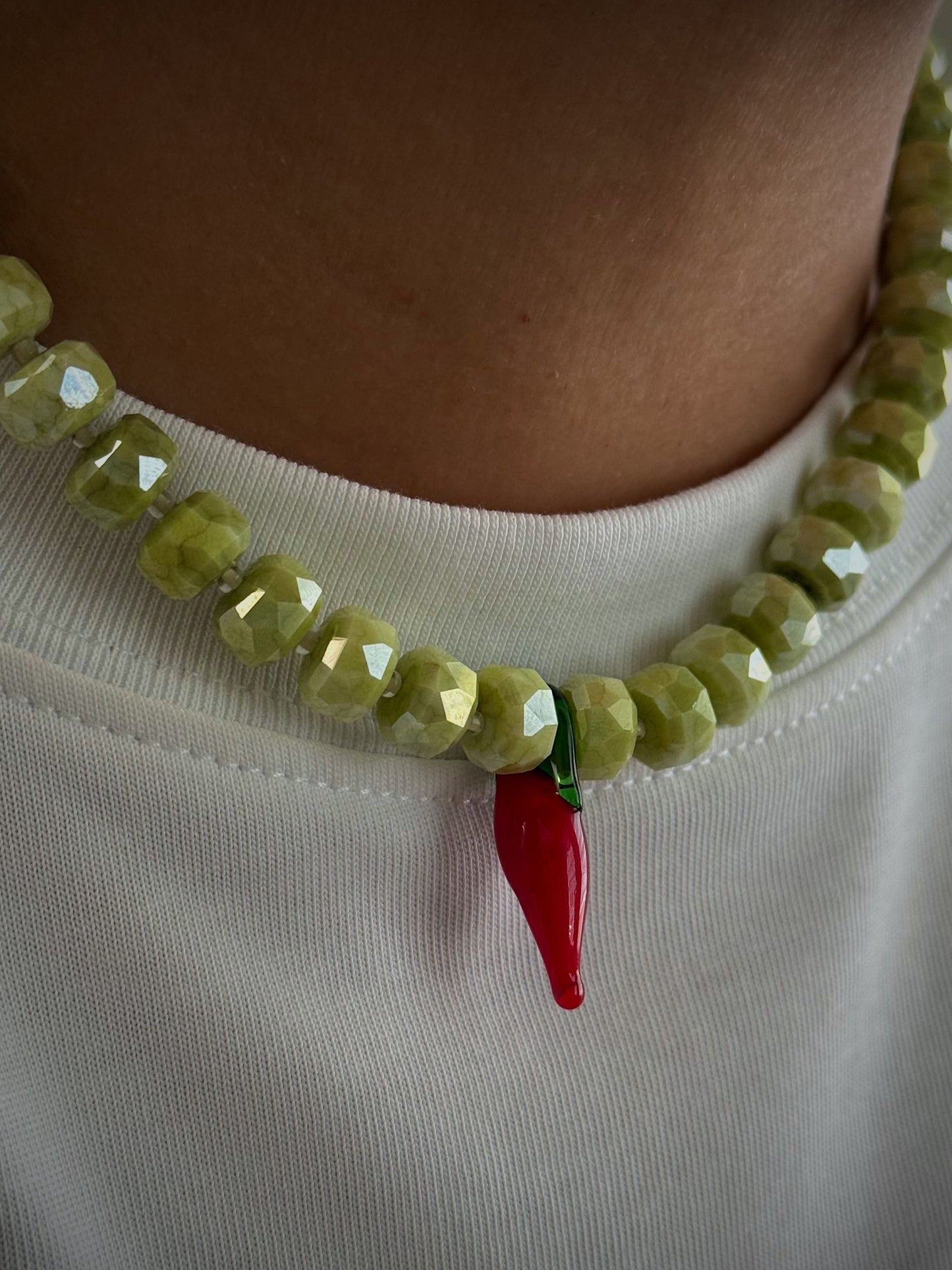 chili beaded necklace