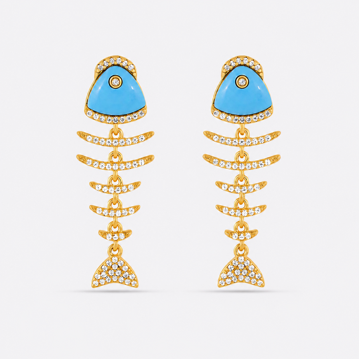 turquoise fish studs