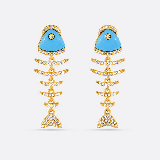 turquoise fish studs