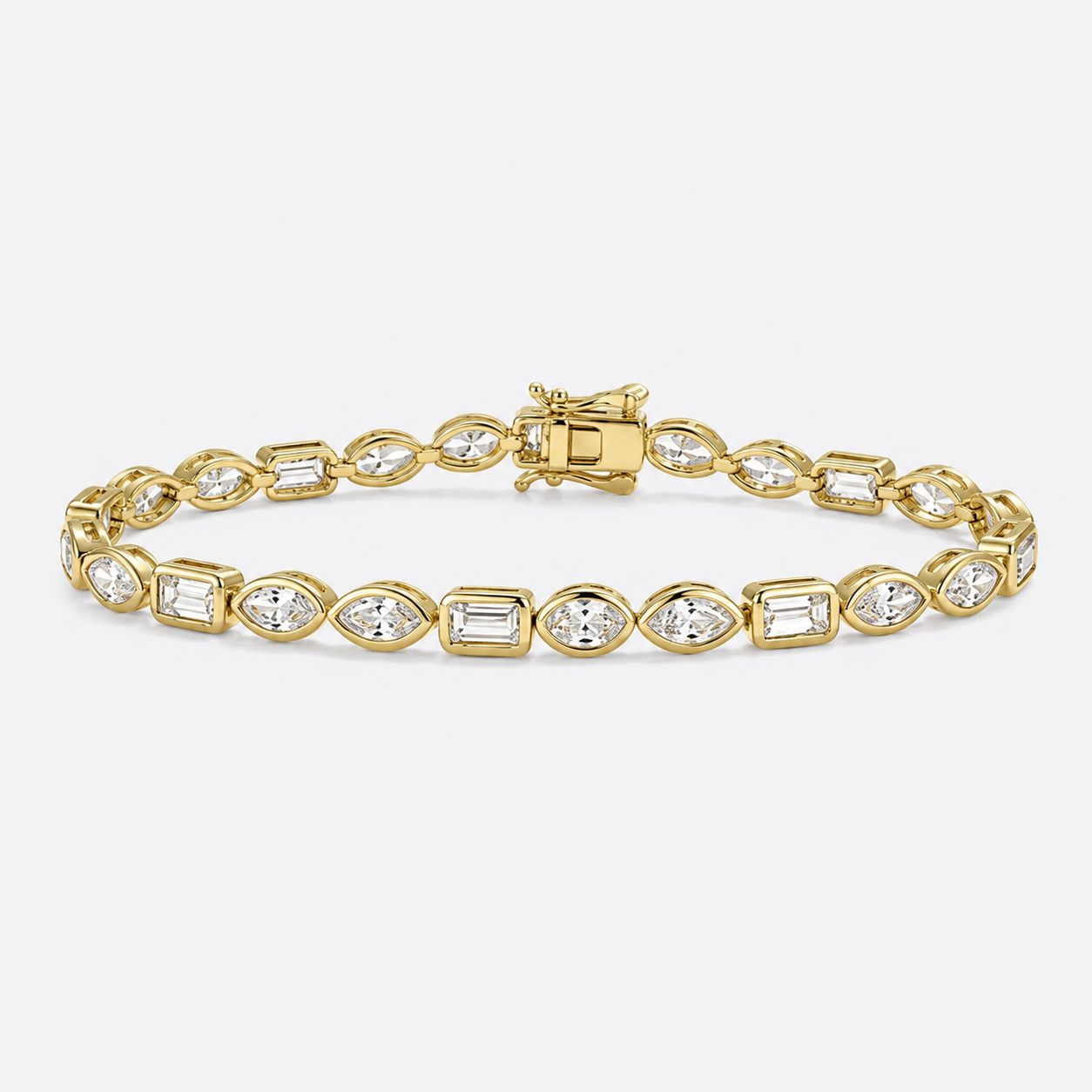 gold gem tennis bracelet