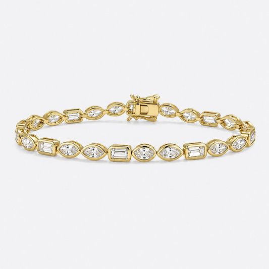 gold gem tennis bracelet