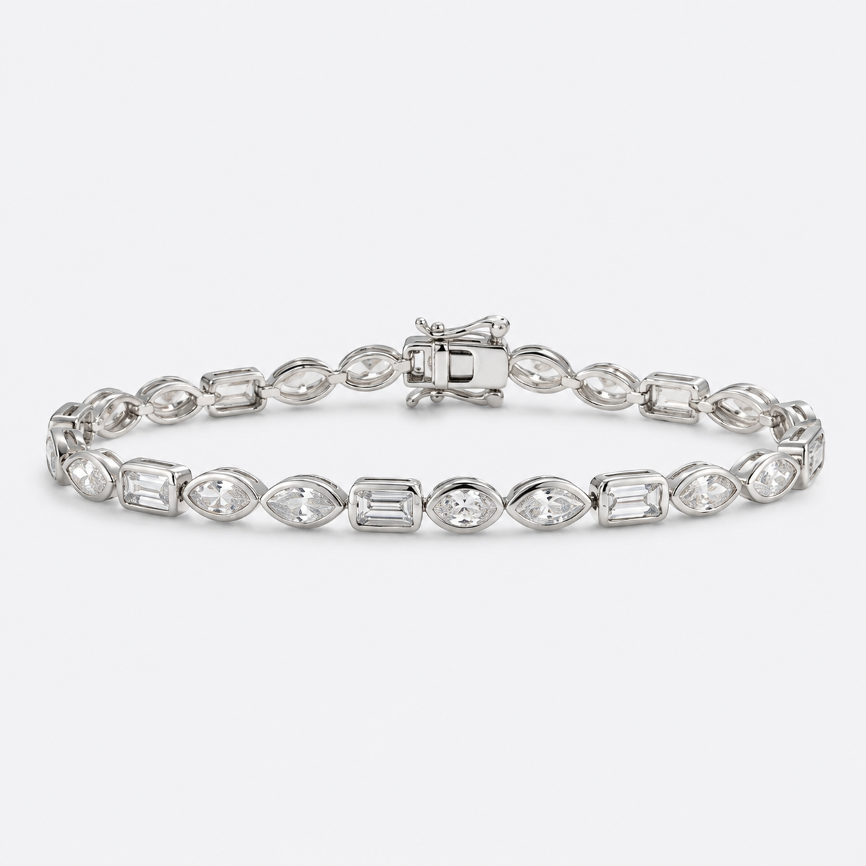 silver gem tennis bracelet
