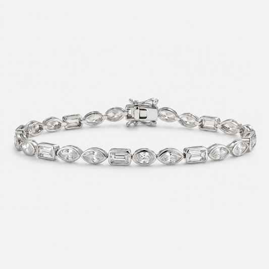 silver gem tennis bracelet