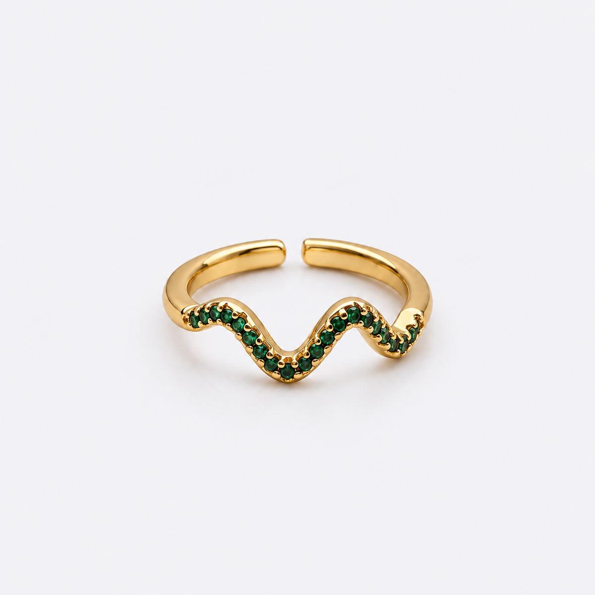 green wavy ring