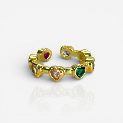 rainbow heart ring