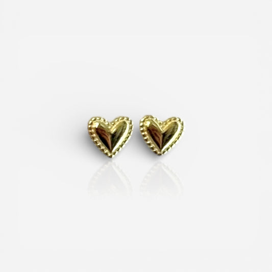 tiny gold heart studs