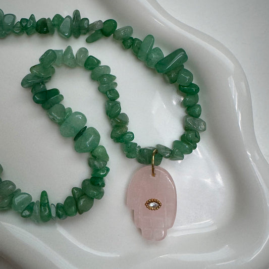 jade hand necklace