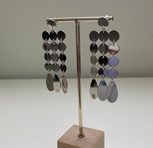 silver mirror earrings
