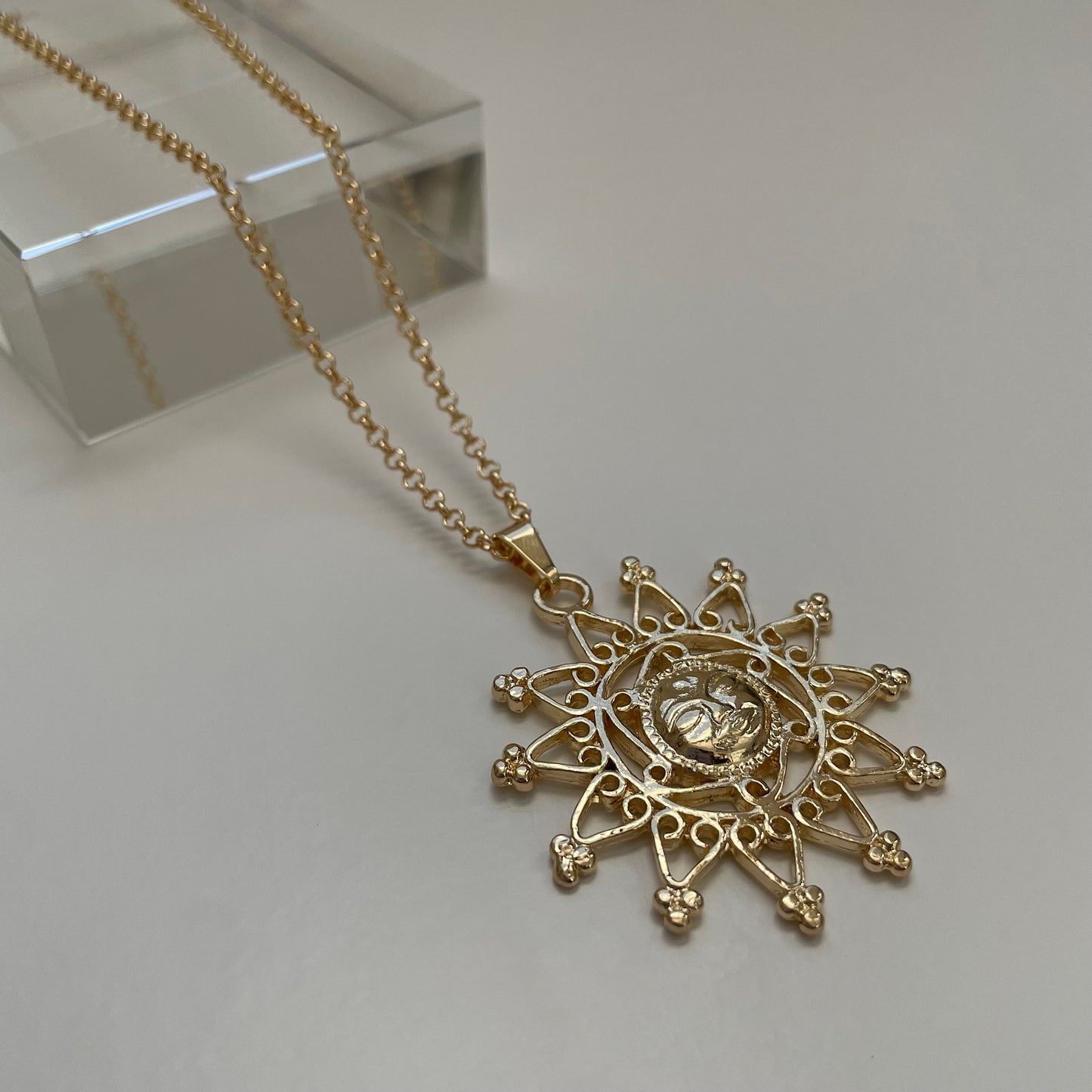 mandala sun necklace