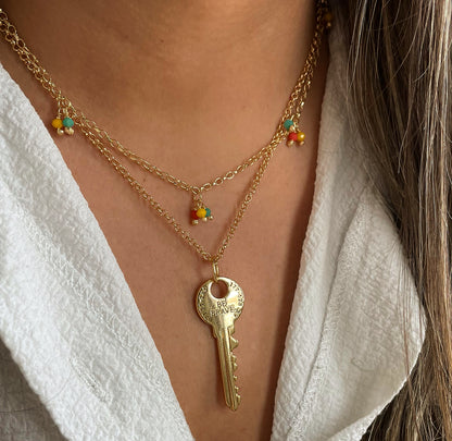 colorful charms necklace